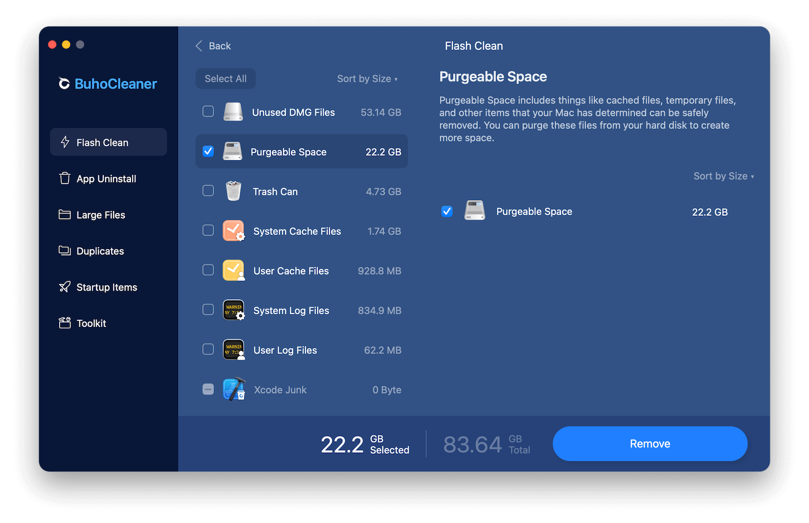 Quickly Delete Purgeable Space on Mac with BuhoCleaner