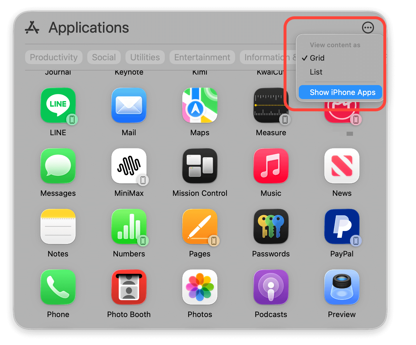 iPhone-Apps über das App-Menü unter macOS Tahoe ausblenden