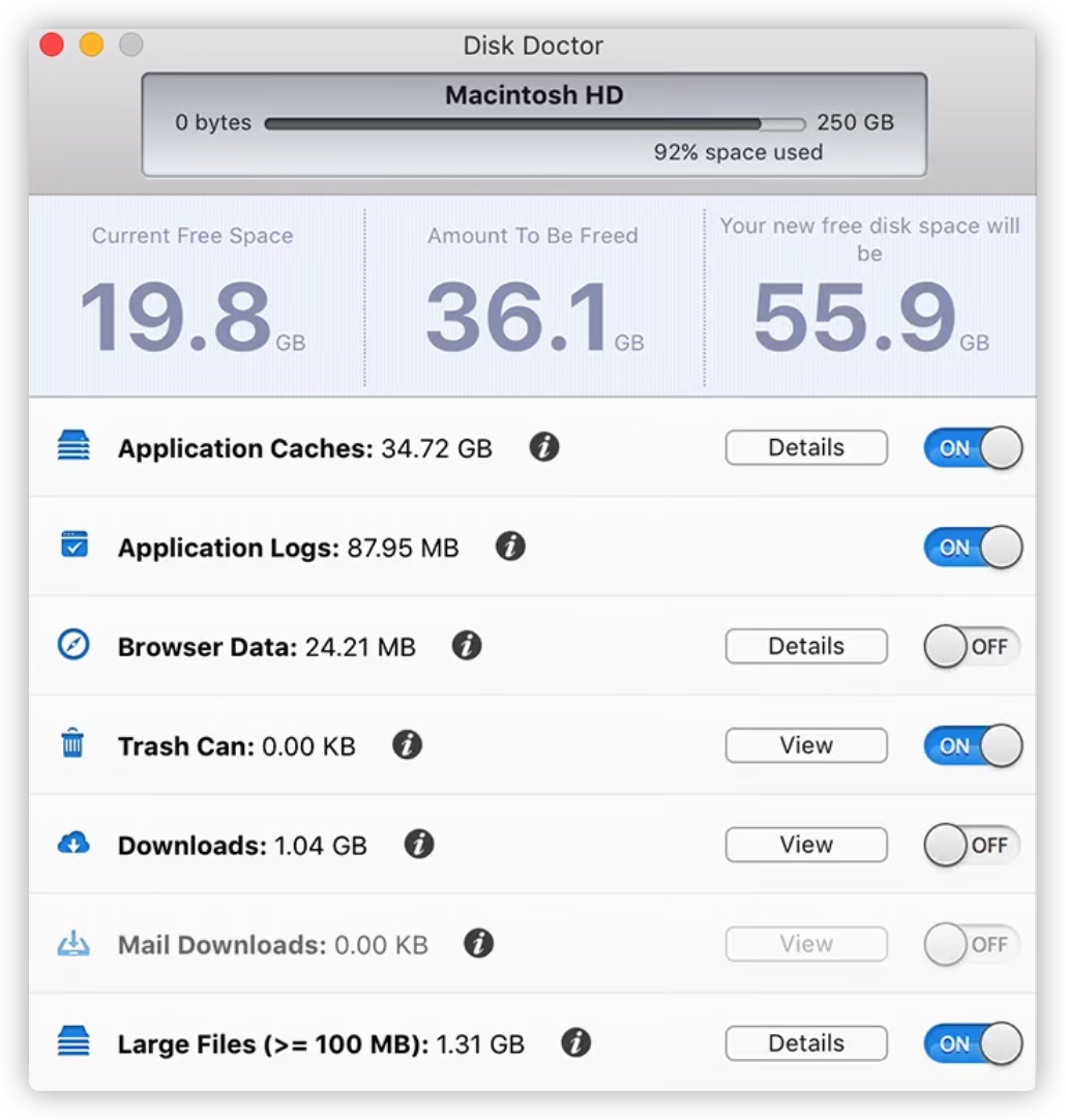 Najlepsze Oprogramowanie do Czyszczenia Maca - Disk Doctor Screenshot