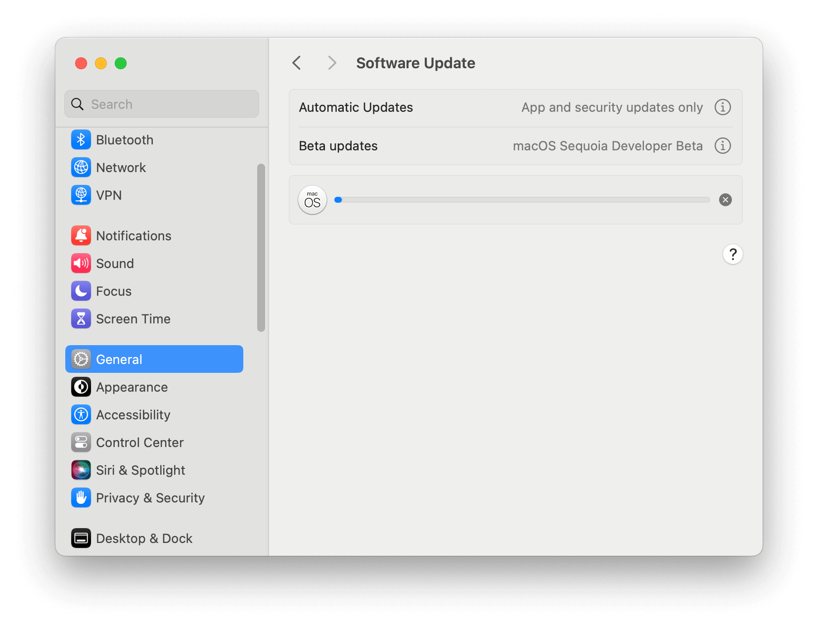 Download von macOS Sequoia bleibt hängen