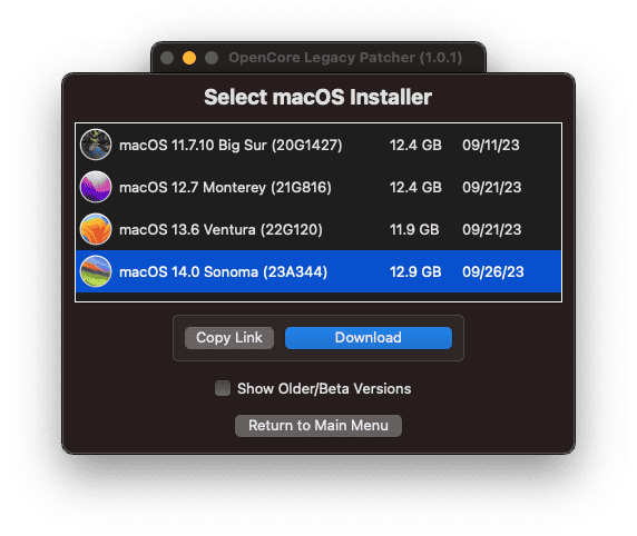 macOS Sequoiaインストーラ