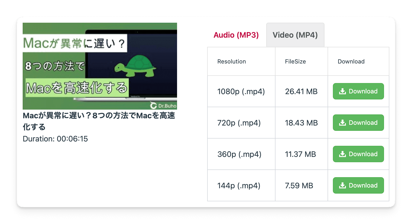 Y2metaでYouTube動画をMacにダウンロードする