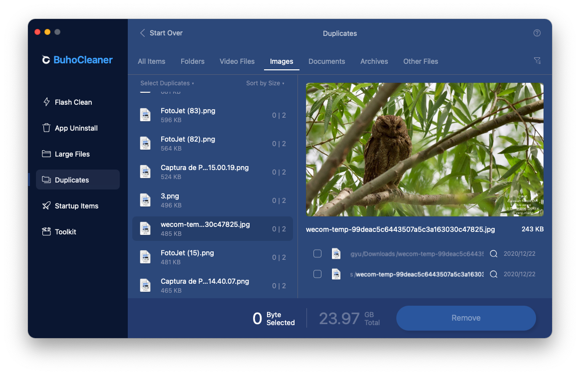 Remove Duplicate Files with BuhoCleaner