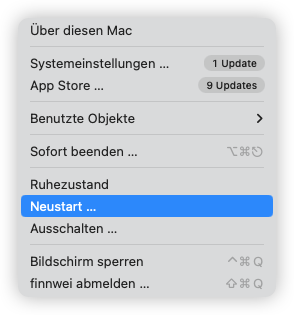 Starten Sie Ihren Mac neu