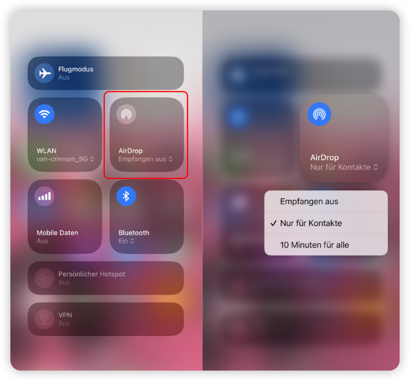 AirDrop auf iPhone aktivieren