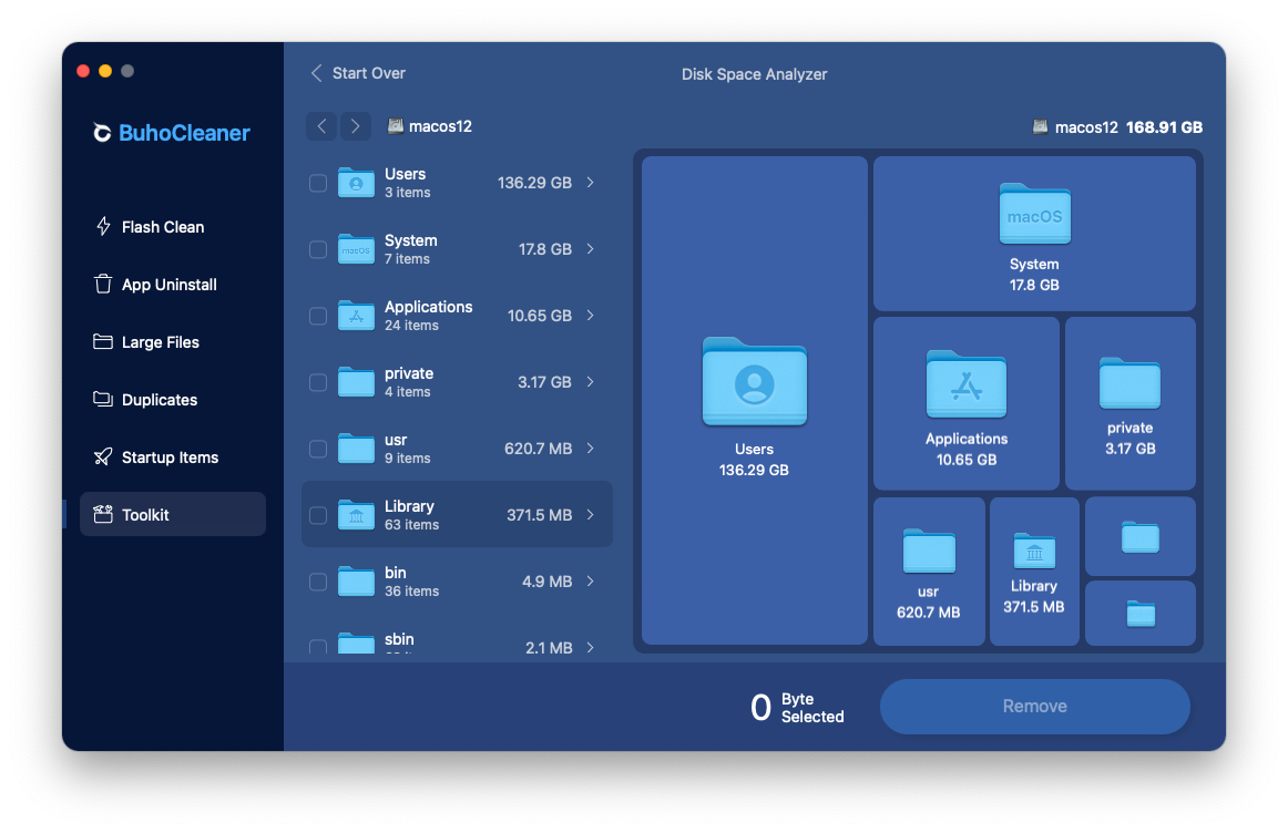 Find Large File and Folder on Mac with BuhoCleaner