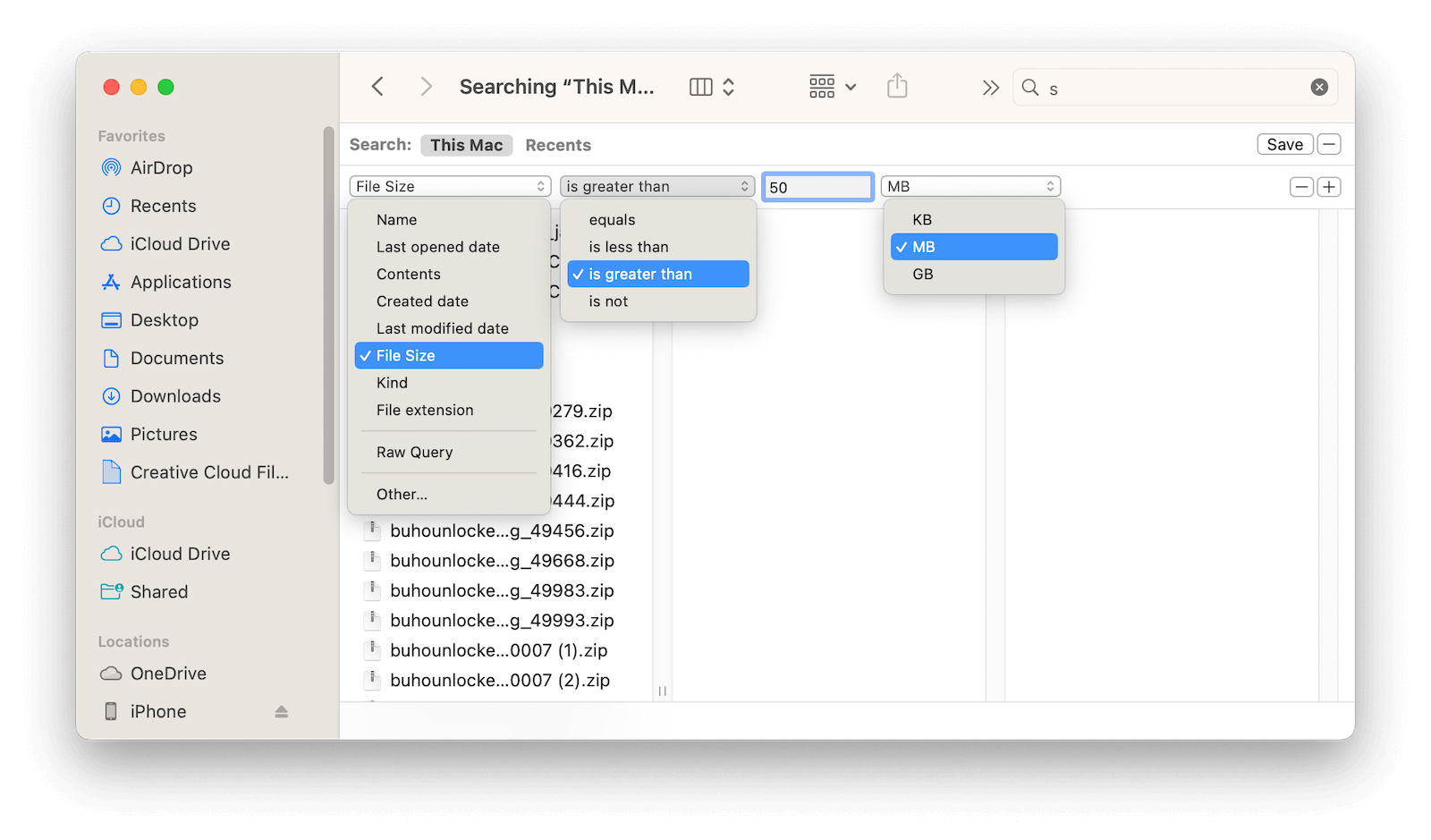 Find and Delete Large Files on Mac with Finder