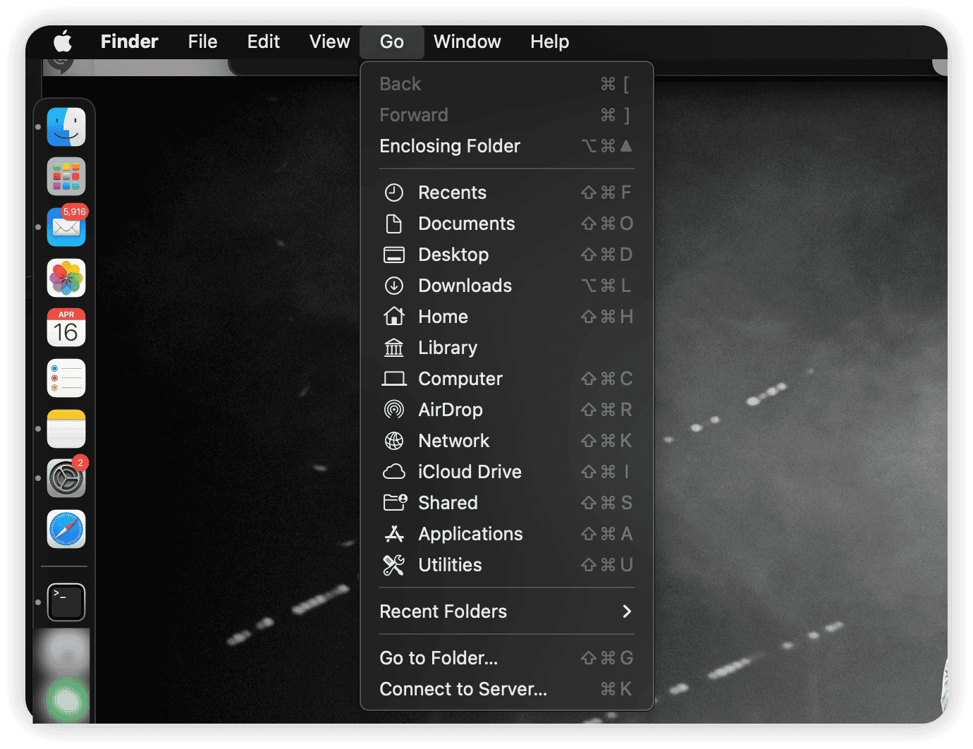 Finder Go Menu