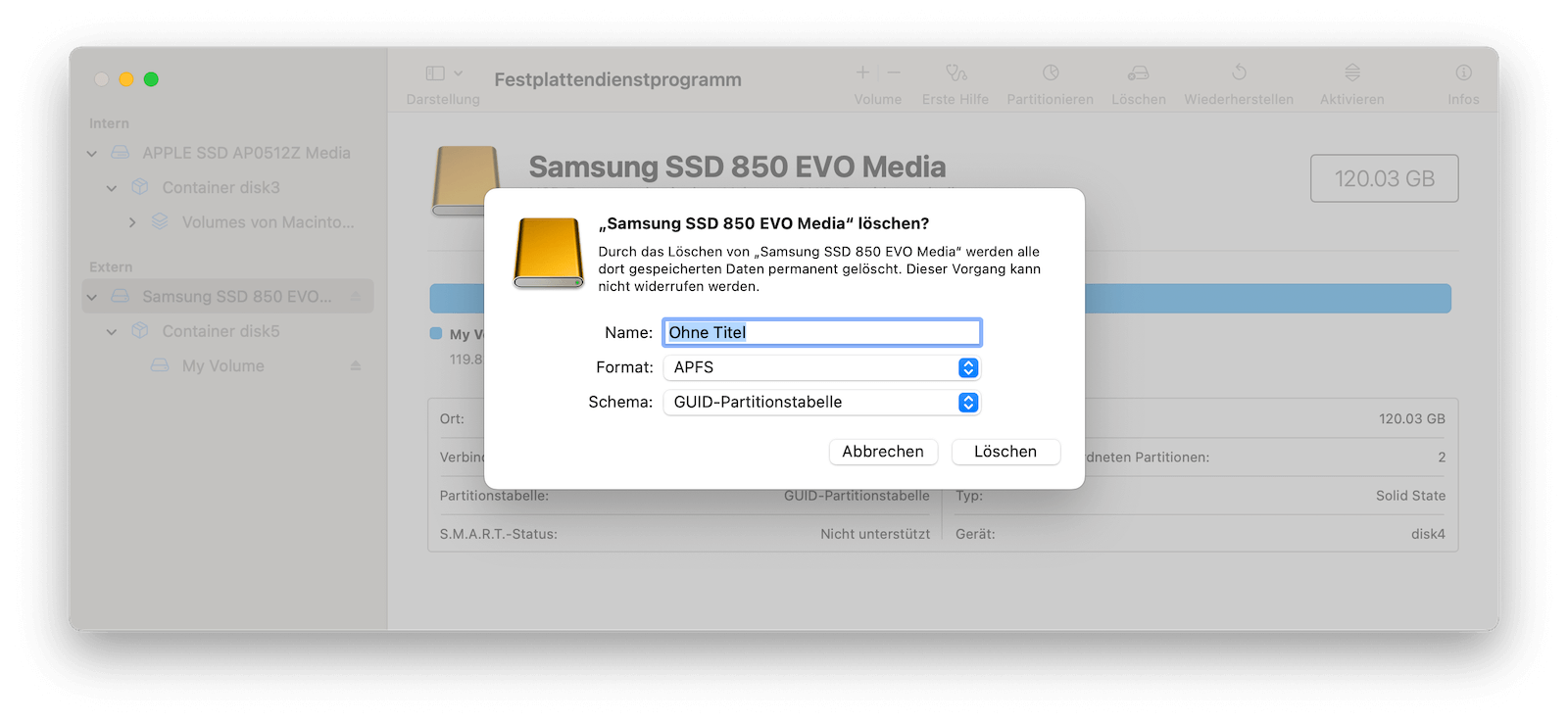 Format External Drive on Mac
