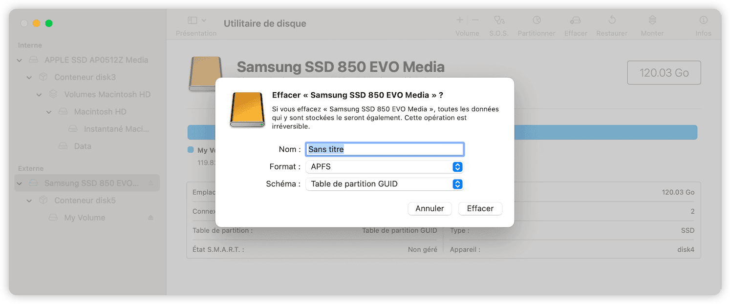 format external hard drive to APFS on Mac
