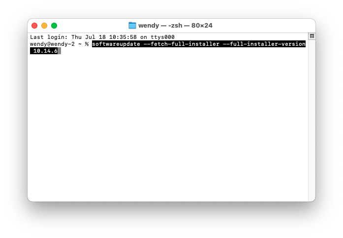 Install macOS Mojave in the Terminal app