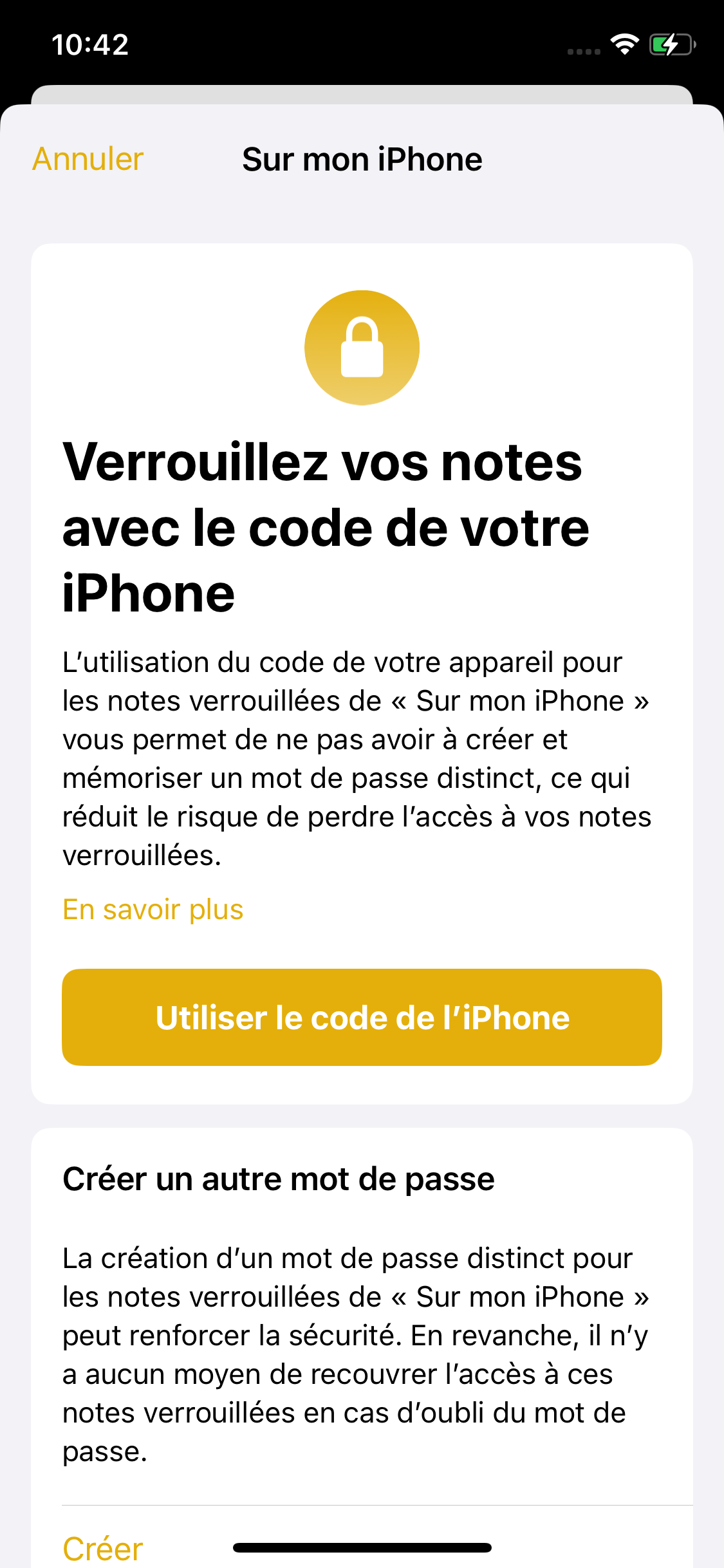 Verrouiller des Notes avec Mot de Passe de l'Écran ou Créer un Nouveau Mot de Passe