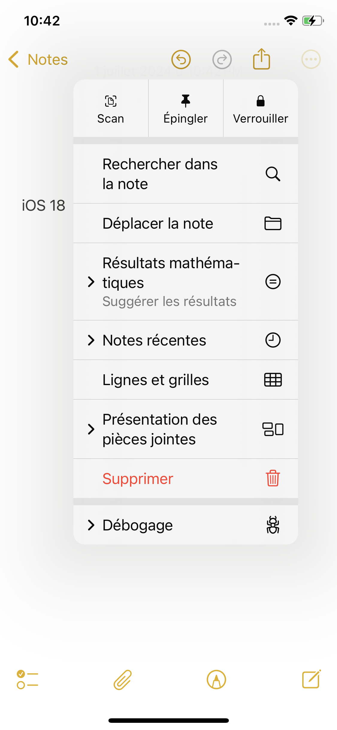 Verrouiller des Notes Spécifiques