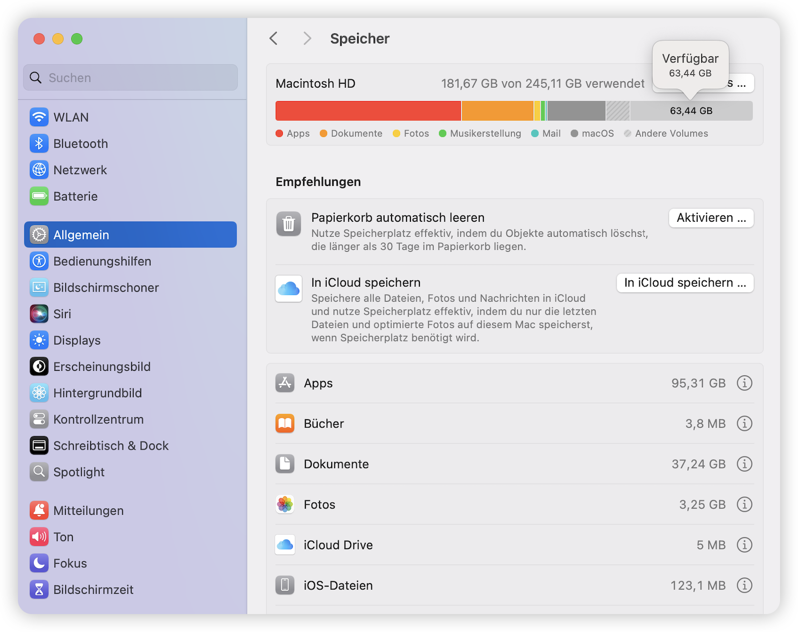 MacBook Air Speicher überprüfen