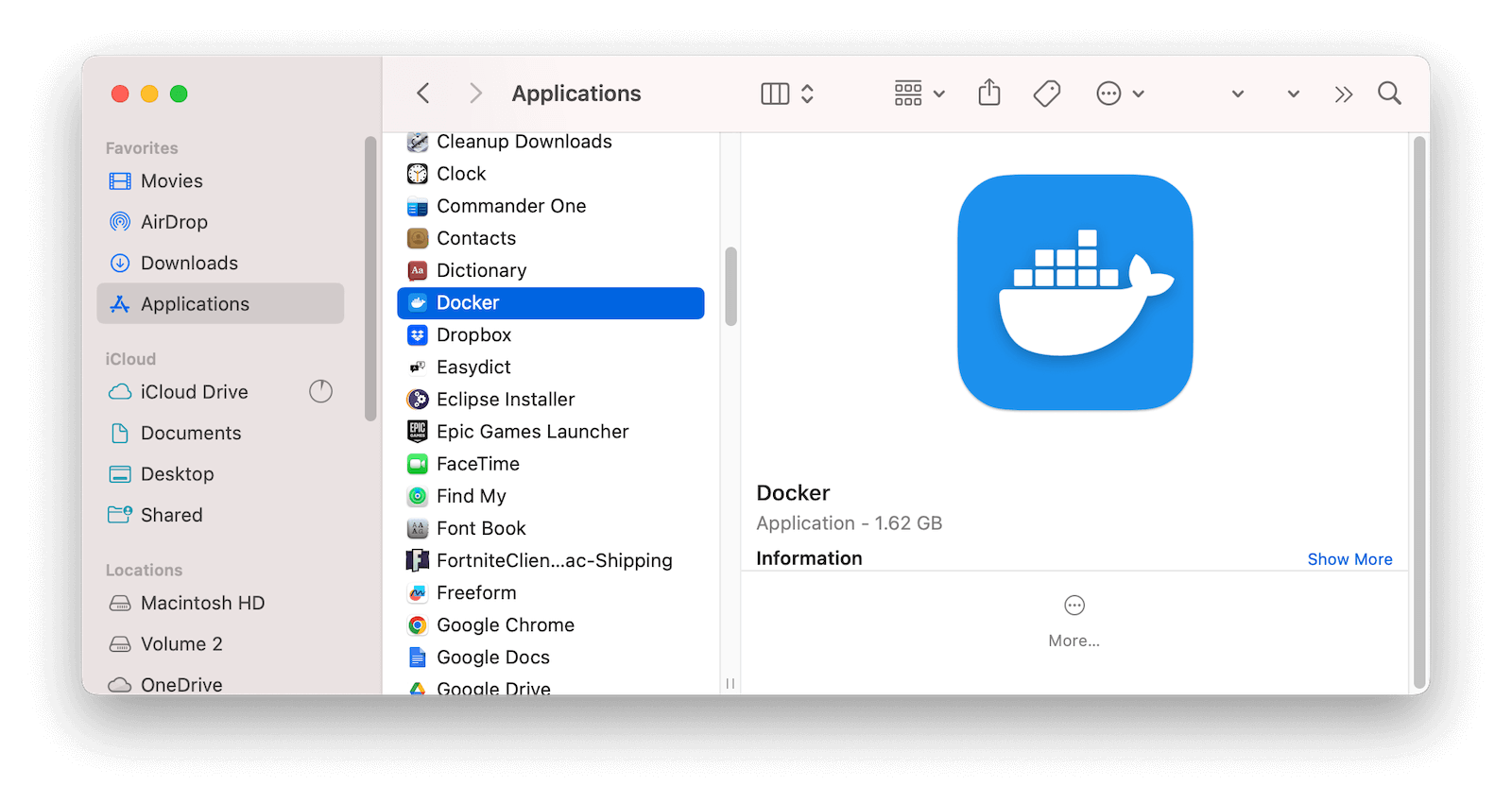Manually Uninstall Docker on Mac with Finder