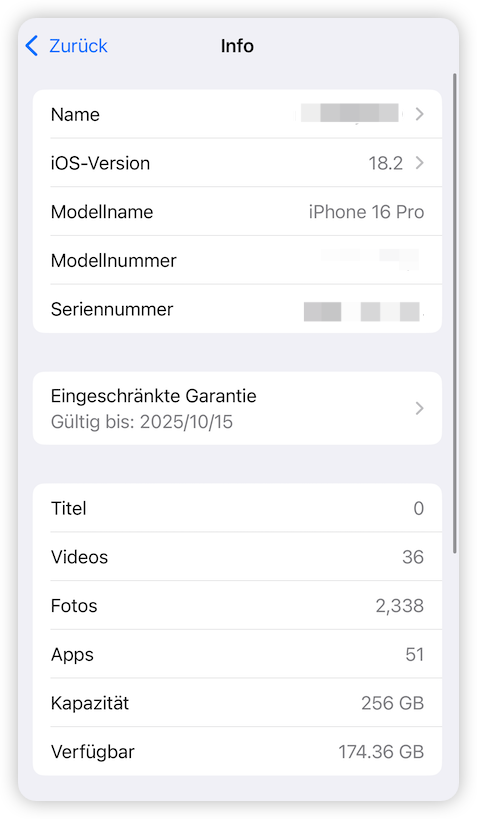 Mein iPhone Infos