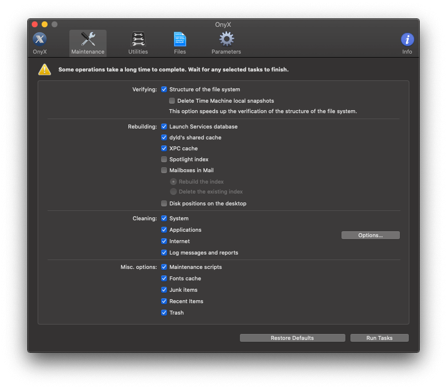 Najlepsze Oprogramowanie do Czyszczenia Maca - OnyX Screenshot