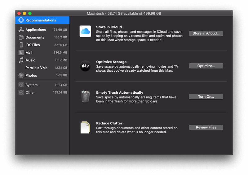 Optimize Mac Storage