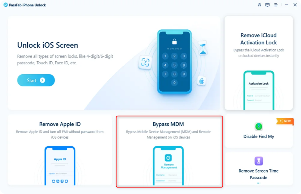 PassFab iPhone Unlock - MDM 우회
