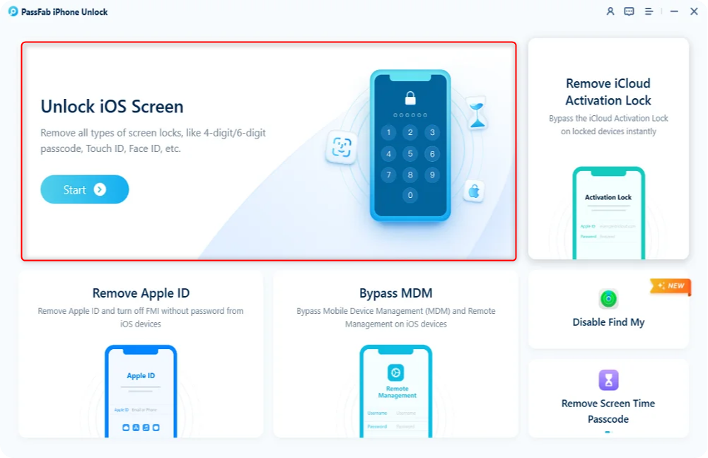 PassFab iPhone Unlock - 화면 잠금 해제