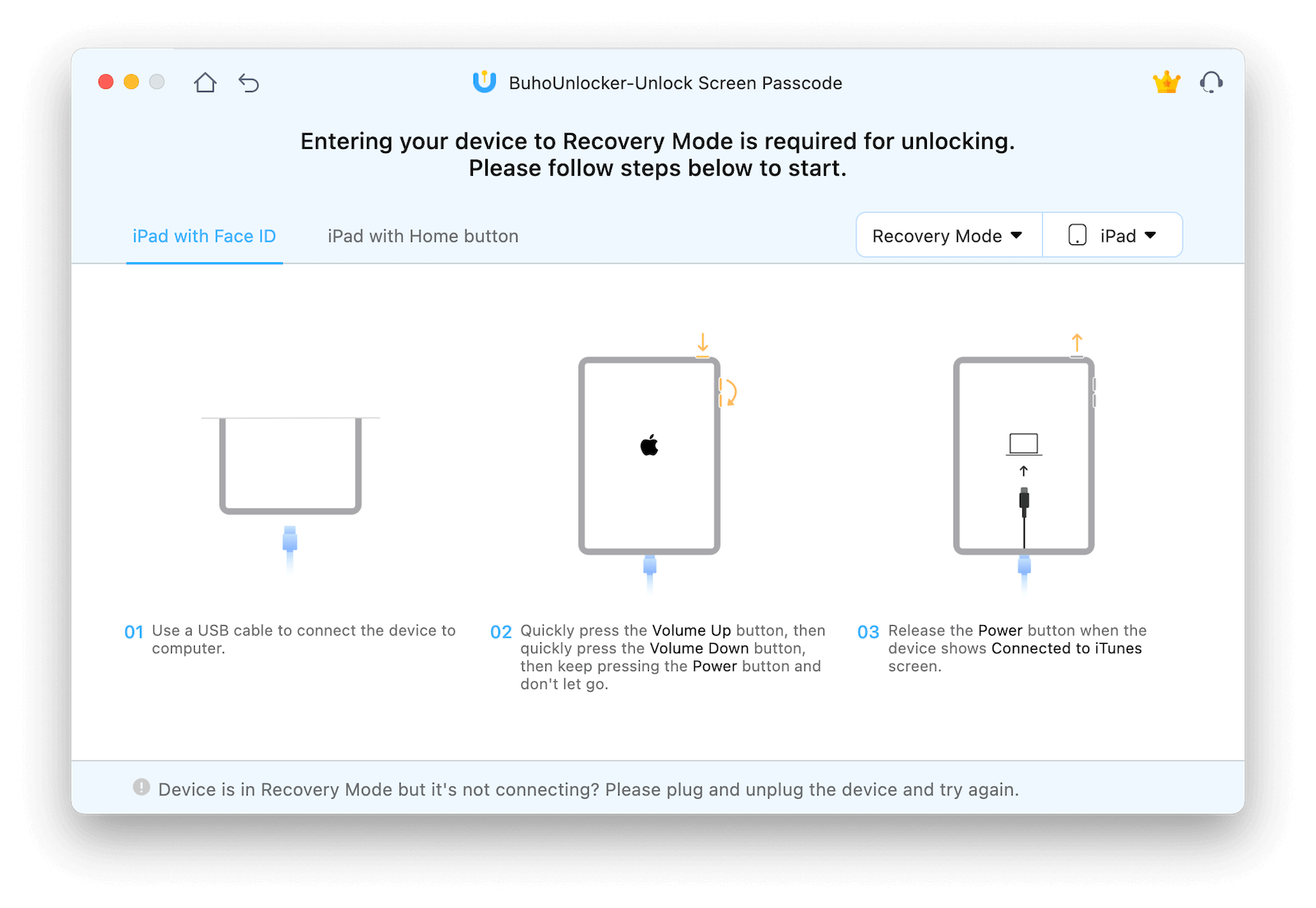 Colocar iPad em Modo de Recuperação
