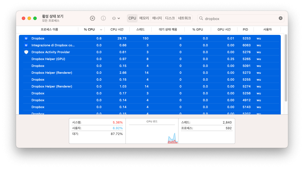 Quit Drop Box on Mac