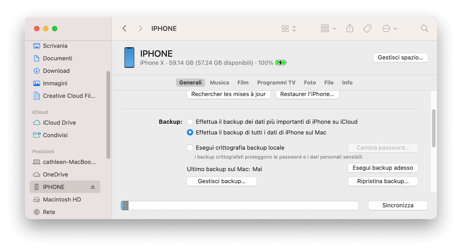 Rimuovere i vecchi backup di iOS