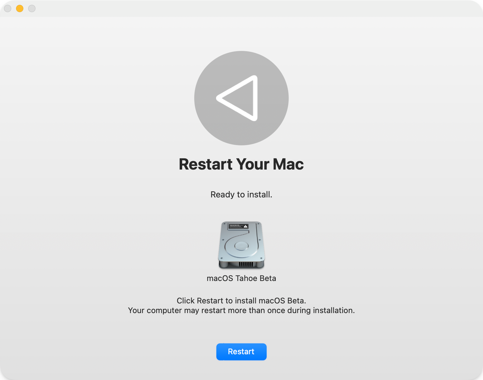 Macを再起動