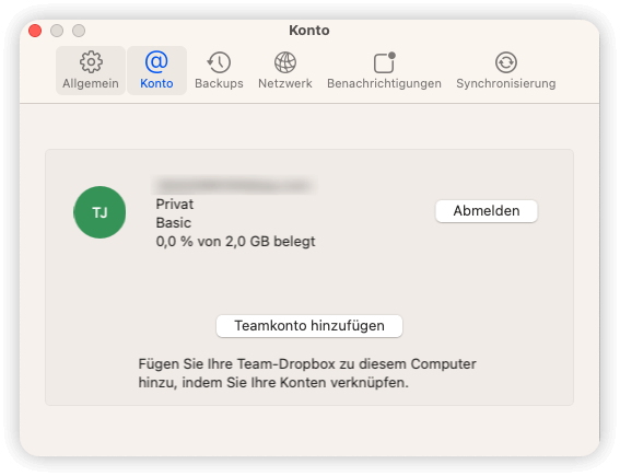 Dropbox abmelden