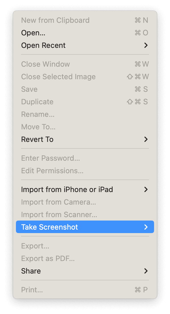 Screenshot auf dem Mac mit Vorschau