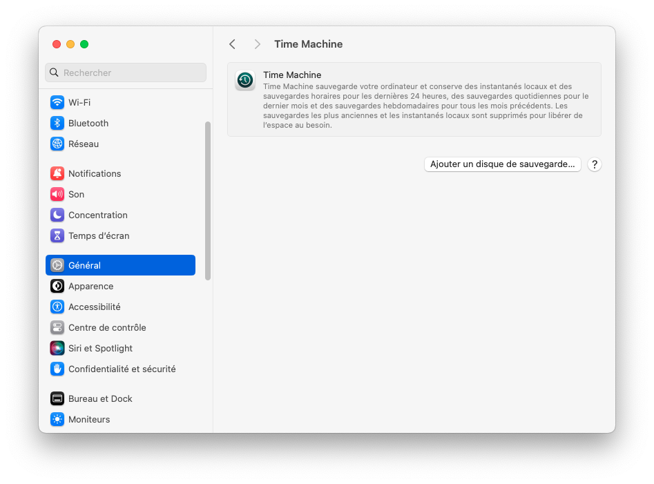 Time Machine backup