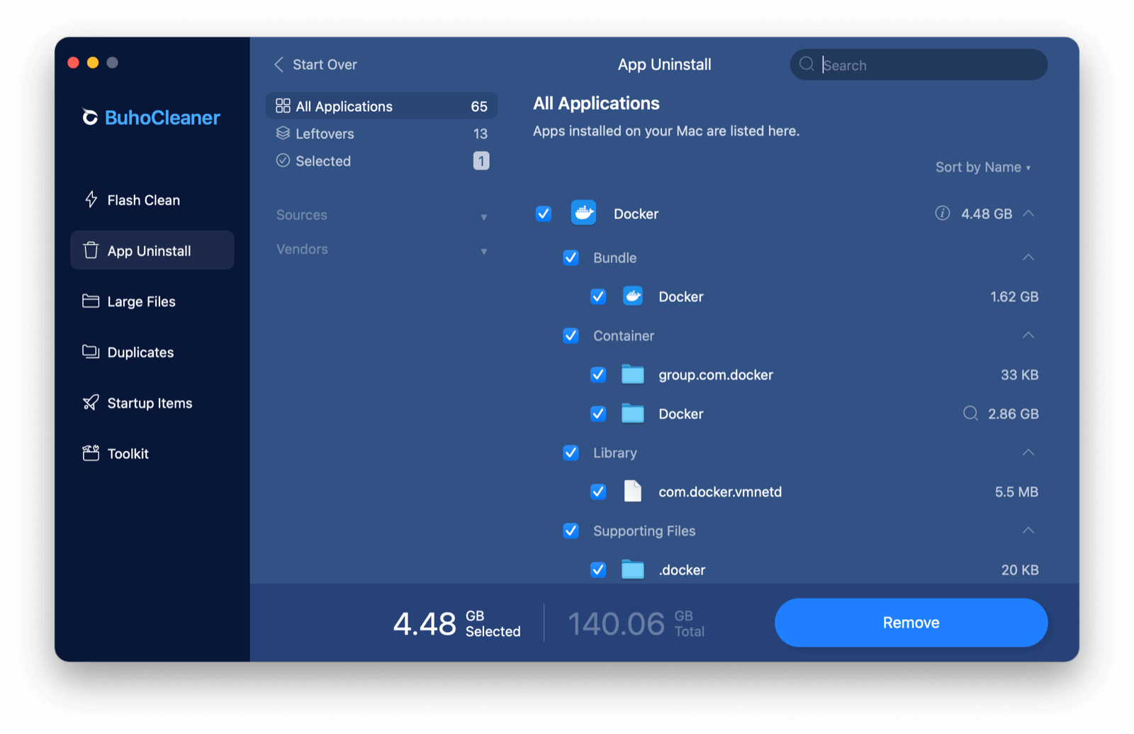 Uninstall Docker on Mac with BuhoCleaner