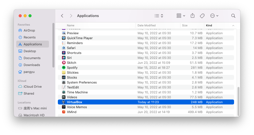 Uninstall VirtualBox on Mac with Finder