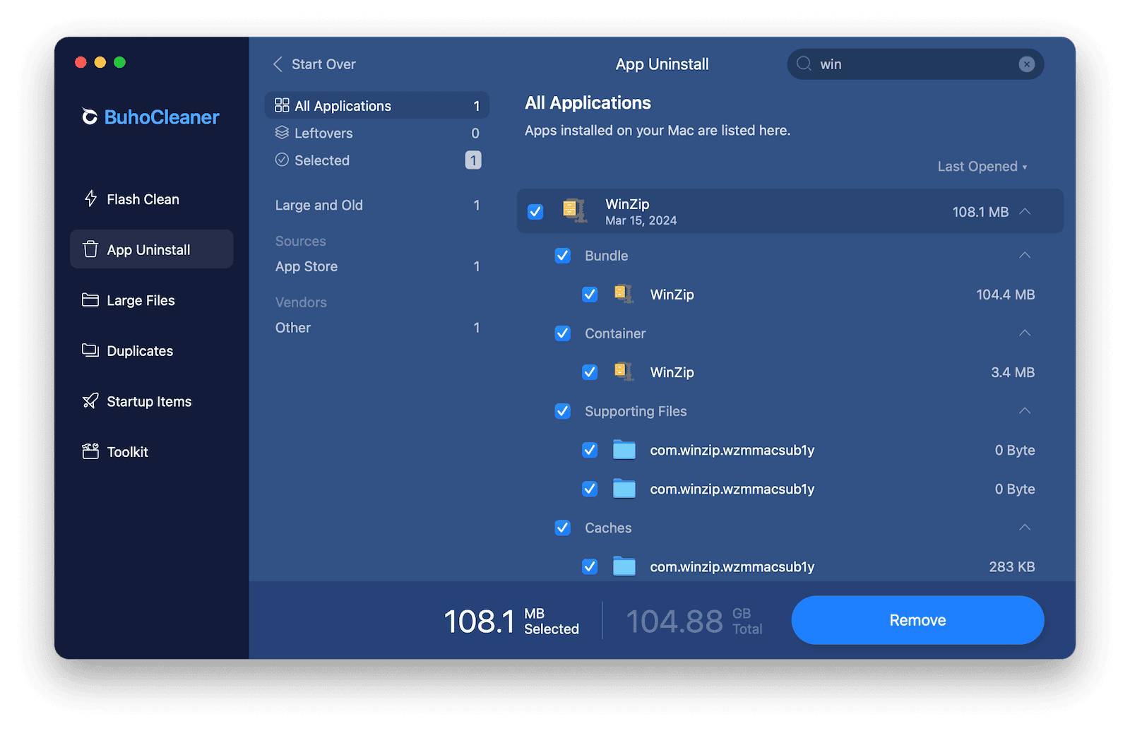 Quickly Uninstall WinZip on Mac with BuhoCleaner