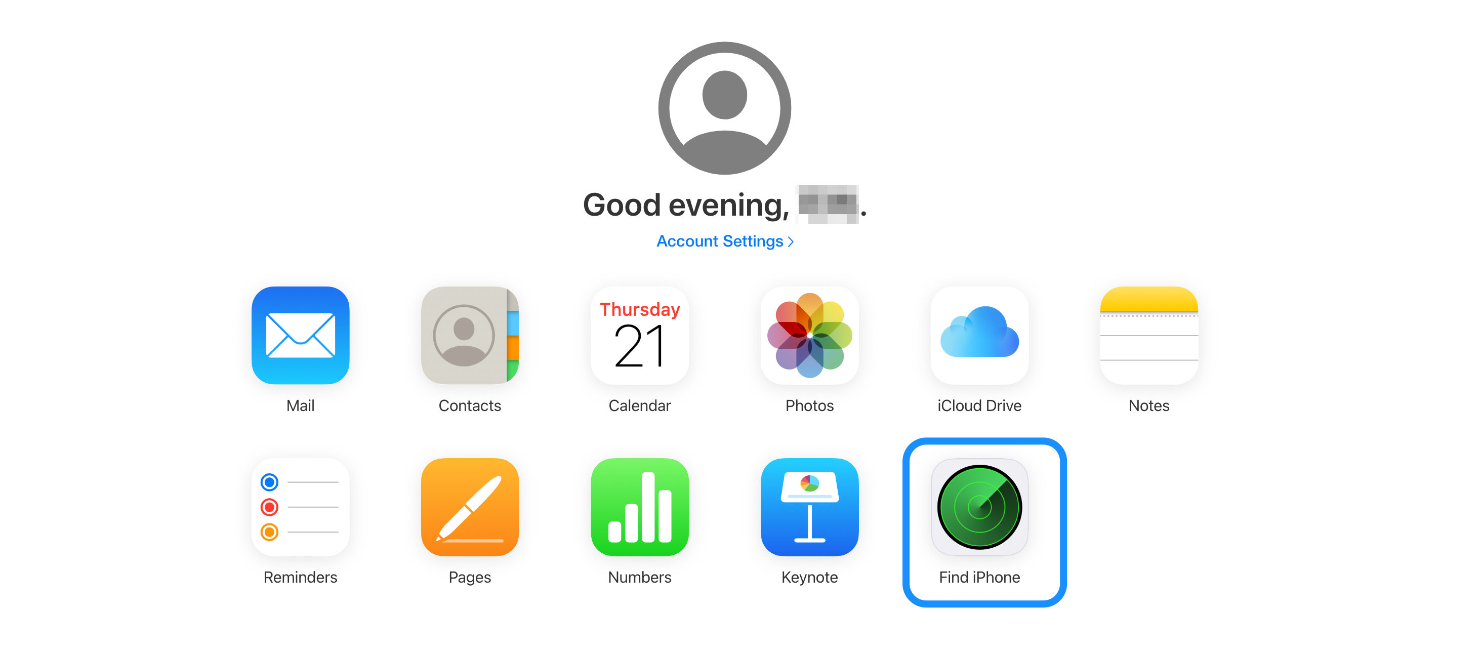 Log in to iCloud