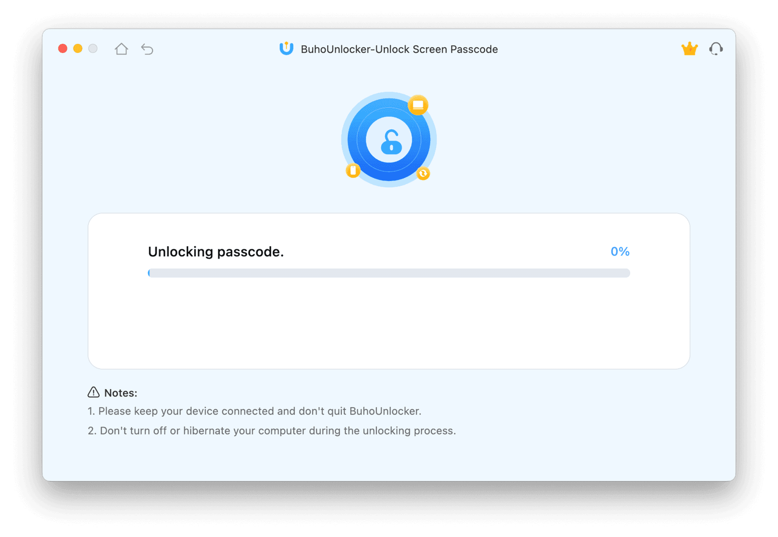 Unlocking iPhone Screen Passcode with BuhoUnlocker