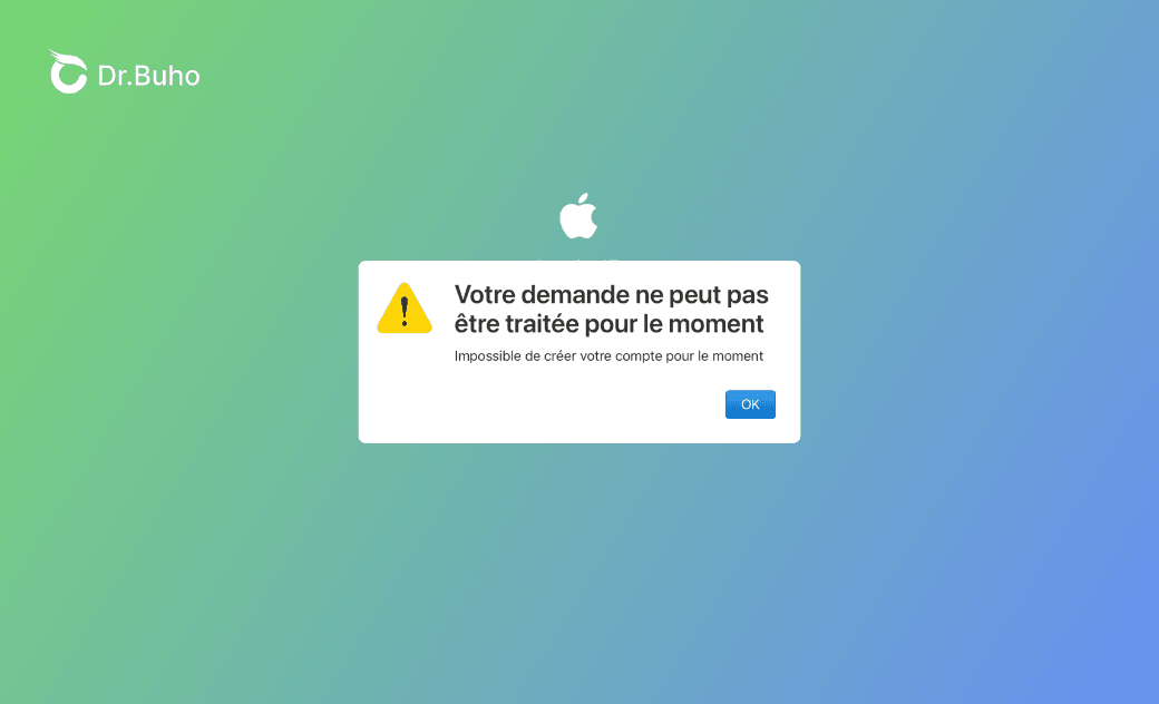 [Apple ID] Votre demande ne peut pas être traitée pour le moment