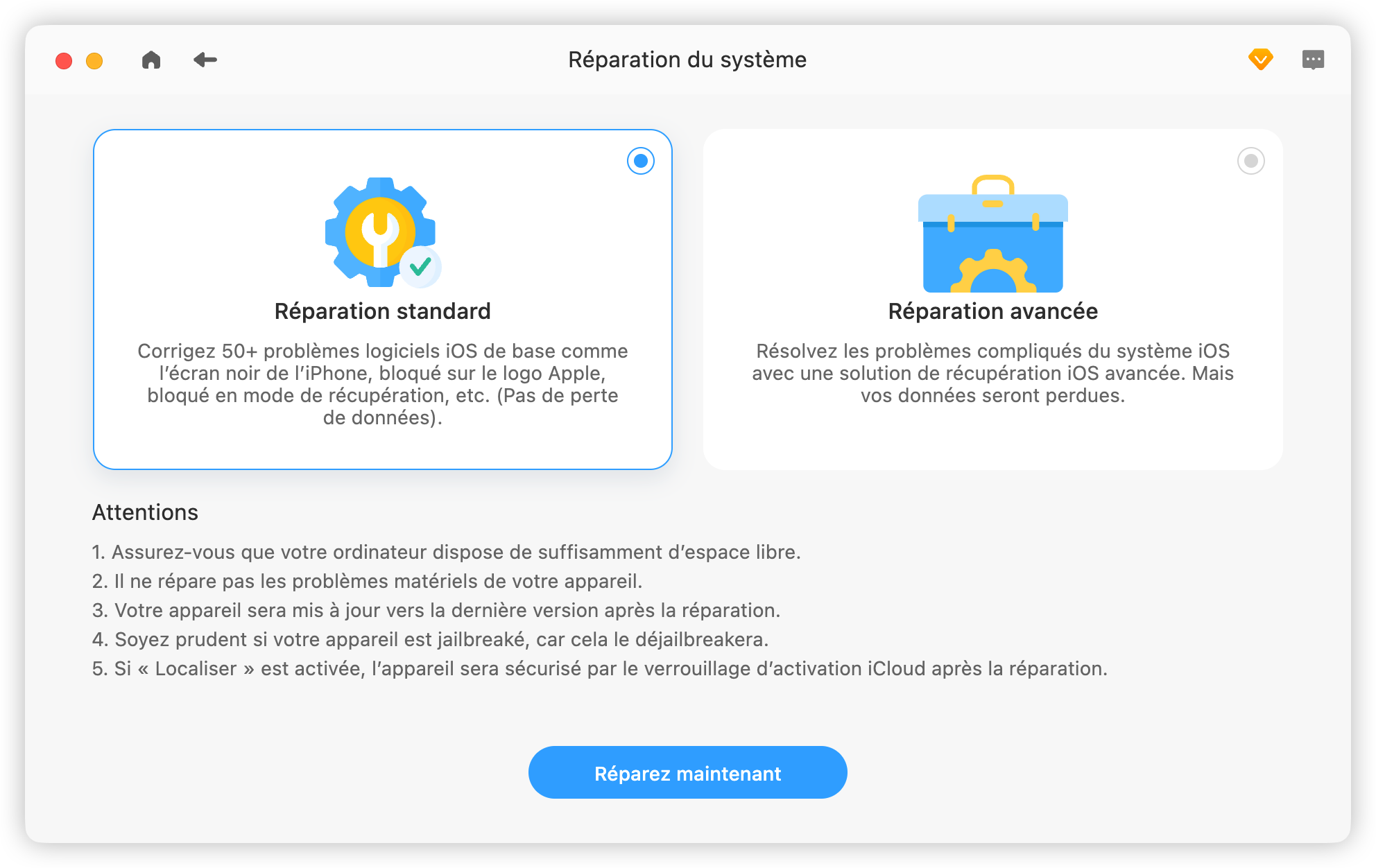 Réparer iPhone avec BuhoRepair