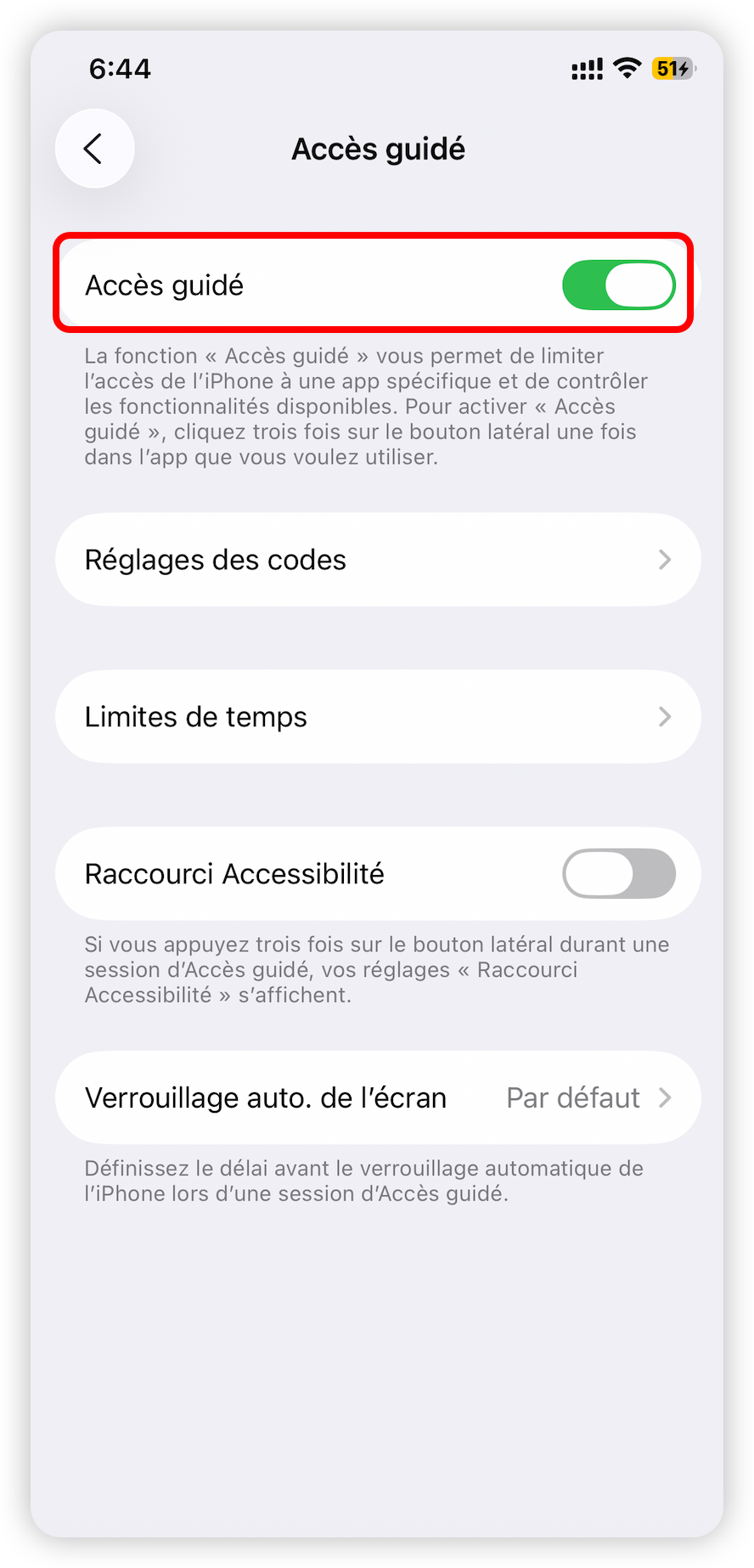 Accès guide
