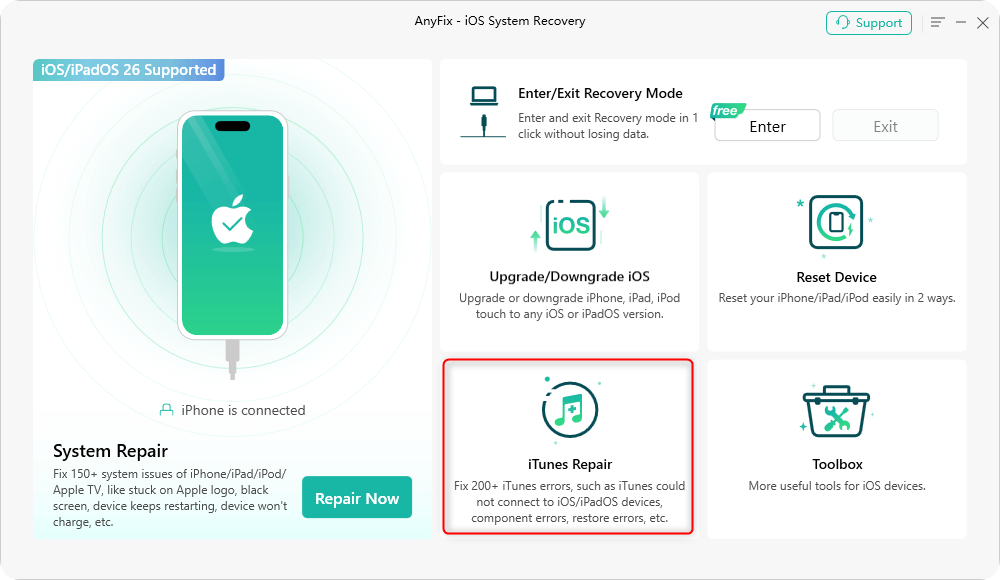 AnyFix - Repair iTunes Errors