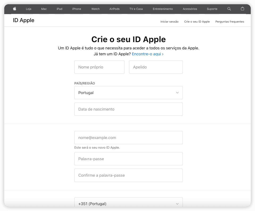 Apple ID sign up