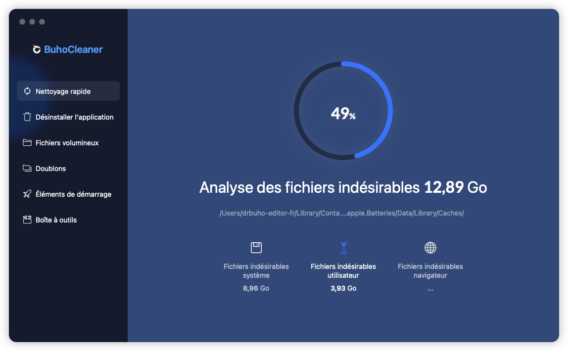 Nettoyage rapide avec Buhocleaner