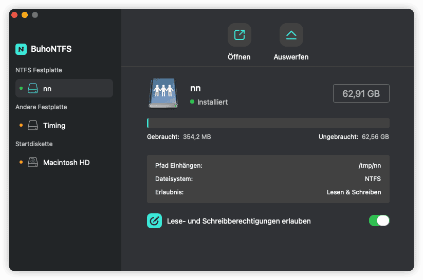 Paragon NTFS für Mac Alternative - BuhoNTFS