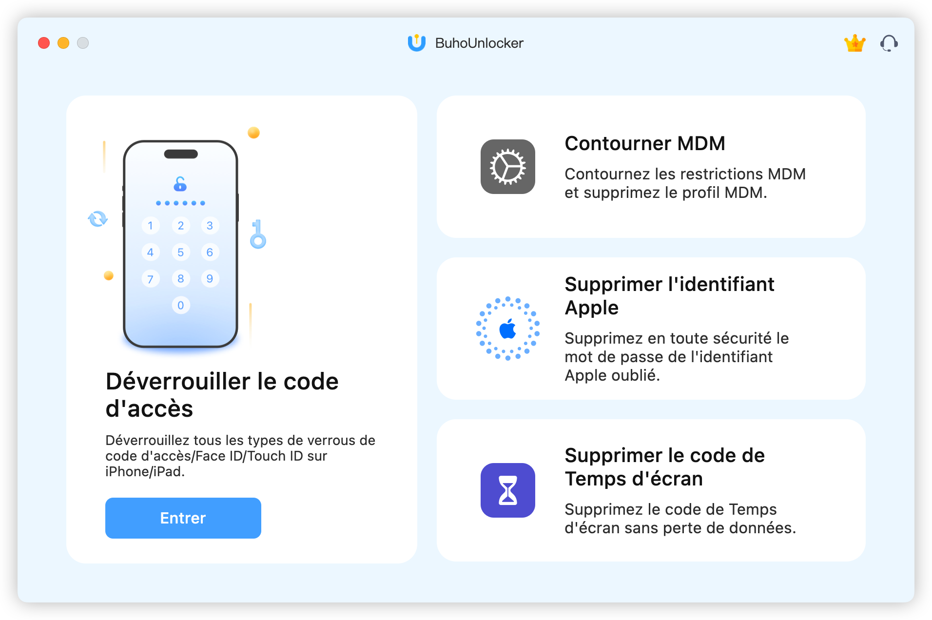 BuhoUnlocker Déverrouiller le code d'accès de l'écran
