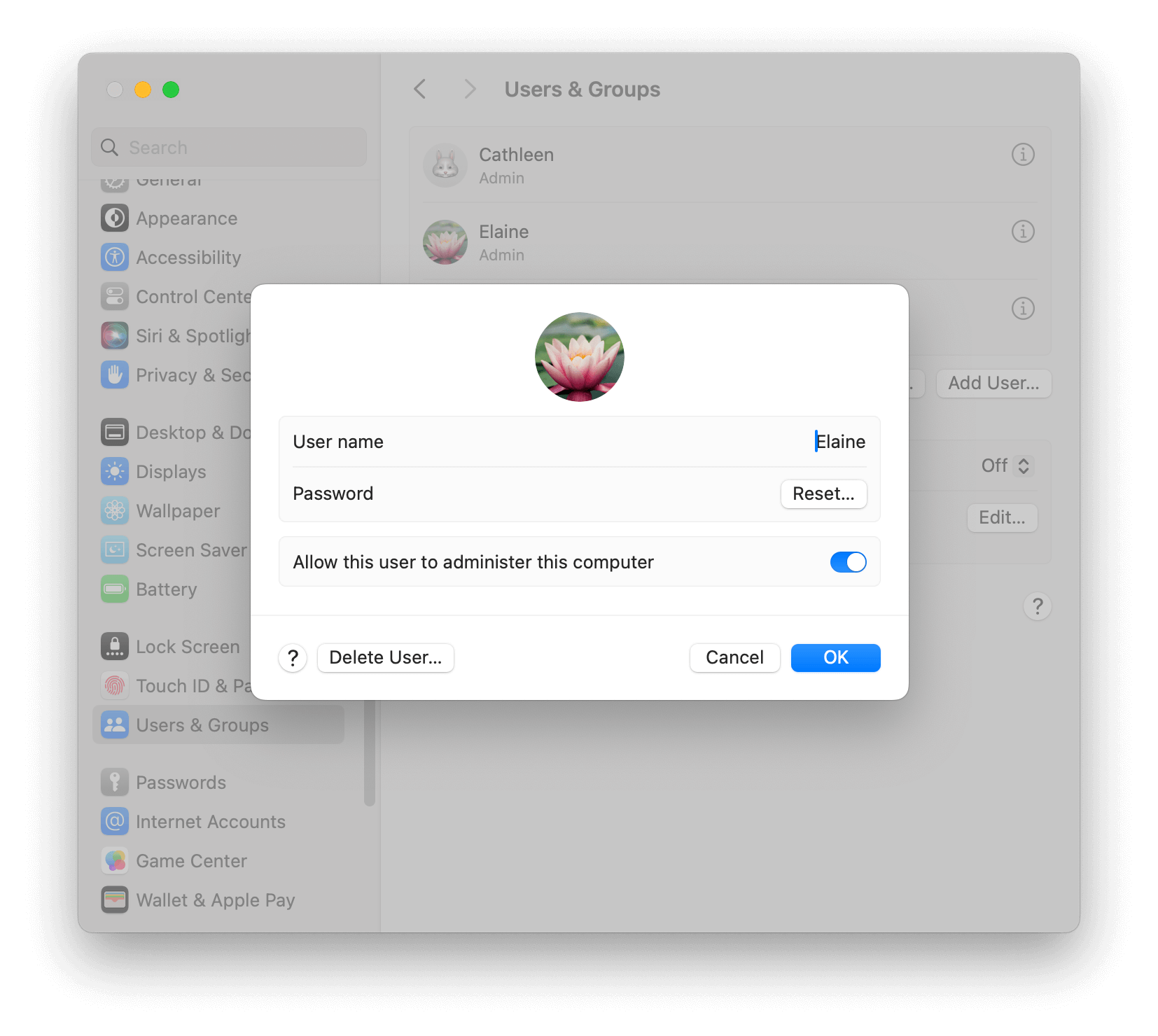 Change User Name on Mac