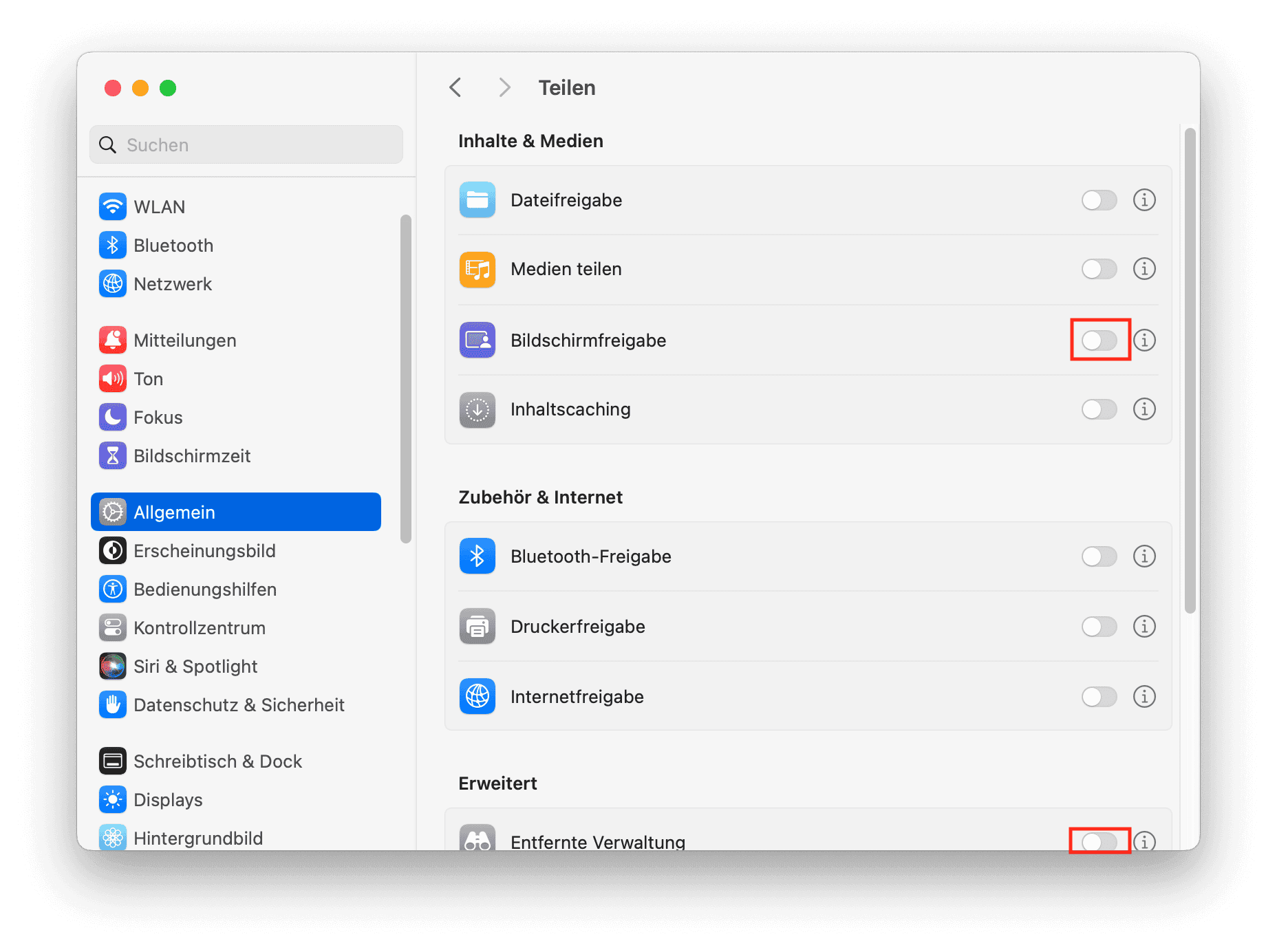 Check Sharing Settings
