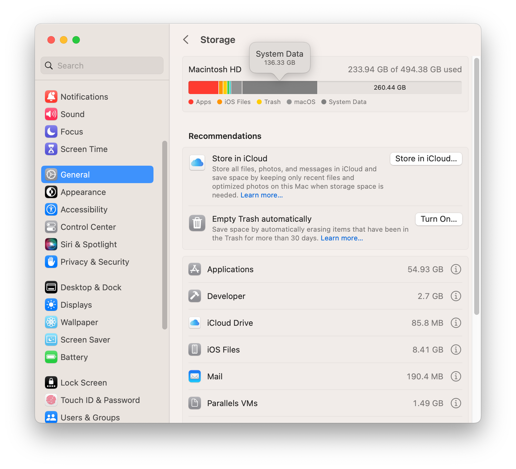 Check System Data on Mac
