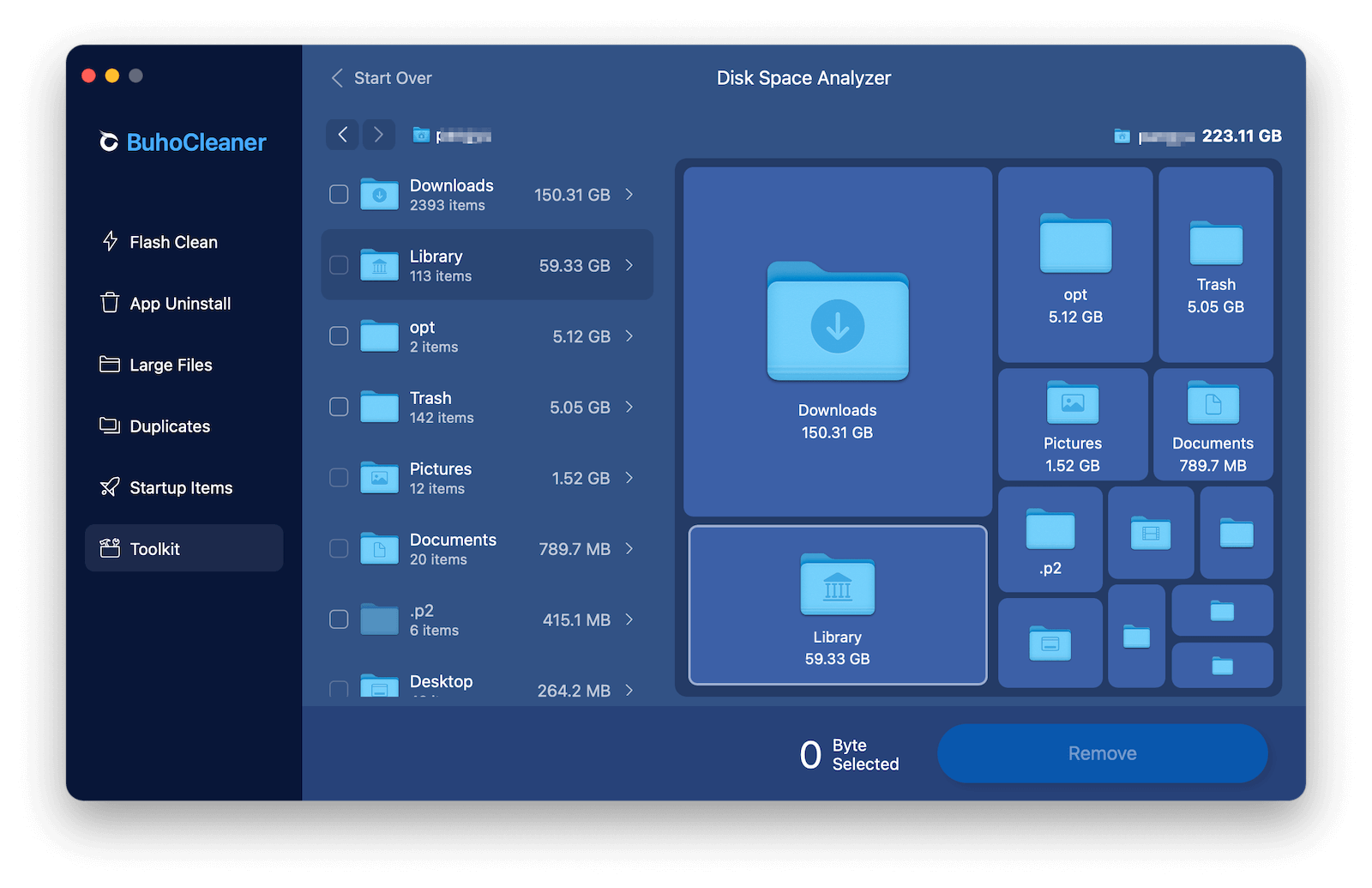 View and Clear User Library Folder on Mac Using BuhoCleaner