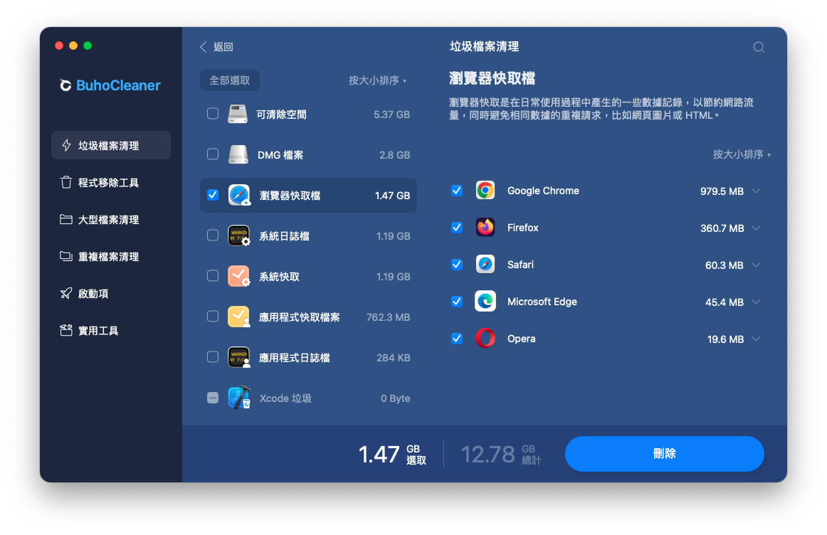 Mac 刪除瀏覽器快取