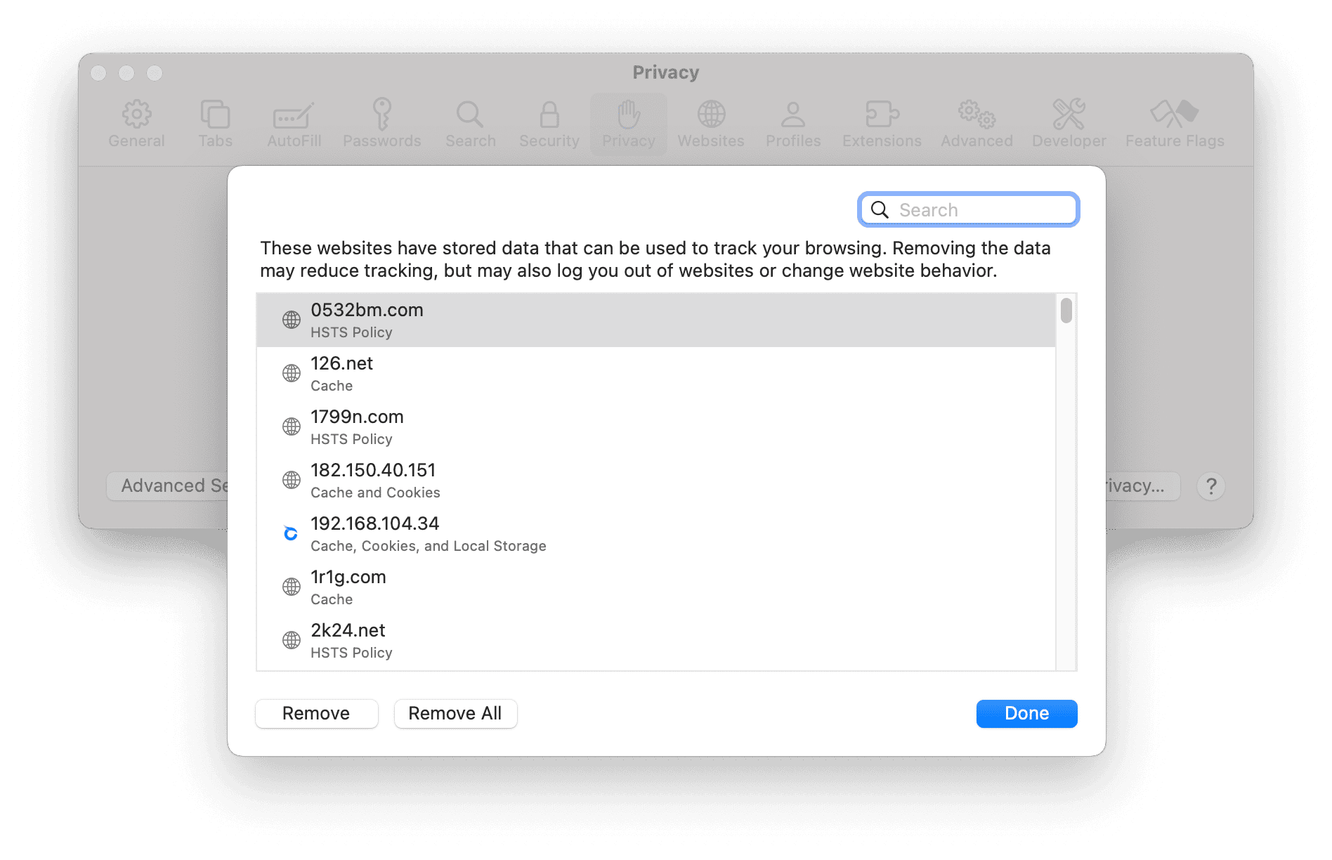 Clear Safari Cookies to Fix Safari Not Working on Mac